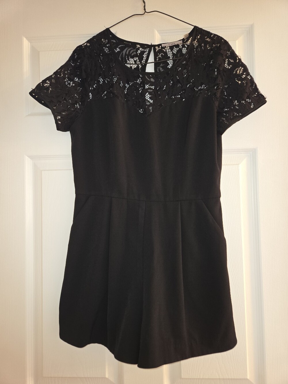 Dex Black Lace Shorts & Short Sleeve Romper